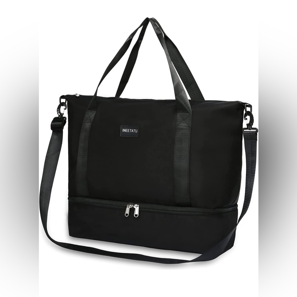Black Weekender Carry-On Tote Purse